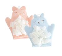 LOORGVEL 2Pcs Bathing Gloves Double Sided Soft Body Cleaning Mitts for Gentle Massage and Deep Cleansing Lightweight and Easy to Use Suitable for Boys and Bubble Maker Towels
