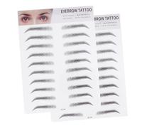 LOORGVEL 2pcs Black Artificial Eyebrow Transfer Stickers for Men Women Hair Like Temporary Brow Tool Easy to Use Natural Looking Full Brows Suitable for Sparse Light Eyebrows