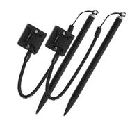 LOORGVEL 2pcs Black Resistive Stylus Pens for Touch Screens with Spring Rope and Base, Aluminium and Abs Material, Compatible with Tablets and Resistive Screen Devices, for Drawing