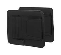 LOORGVEL 2pcs Car Visor Organizer Pouch Fit Sun Visor Storage Clip with Sunglasses Holder and Card Sleeve Fake Auto Interior Accessory for Driving License and Document Protection