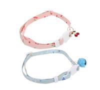 LOORGVEL 2pcs Cat Dog Lightweight Decorative Necklace with Anti- Buckle for Puppies and Pets Festival Party Accessories Pink Cherry