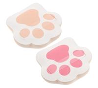 LOORGVEL 2pcs Cat Paw Makeup Puff Dual-use Wet Dry Versatile Powder Applicator Sponges Smooth Foundation Cushion for Even Face Coverage Small Adorable Cosmetics Pads in Pink Nude