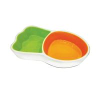 LOORGVEL 2Pcs Ceramic Pet Bowls with Rabbit Carrot Design Safe High-density Material Smooth Surface Non-tip Feeding Dish for Cats and Dogs Creative Pet Accessories