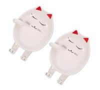 LOORGVEL 2pcs Ceramic Spoon Holder Pot Lid Rest Multi-use Kitchen Utensil Stand Heat-Resistant Countertop Chopsticks and Ladle Storage for Compact Spaces