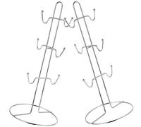 LOORGVEL 2Pcs Coffee Mug Tree Organizer Stand Kitchen Supply Coffee Cup Holder for Home Office Cafe Shops Iron Craft with Chic Design
