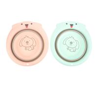 LOORGVEL 2pcs Collapsible Wash Basin Portable Washbasin Folding Face Basin with Capacity Stable Reinforced Design for Bathroom Home Travel Green Pink
