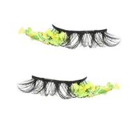 LOORGVEL 2pcs Colorful Luminous False Eyelashes Glitter, Glow-in-the-dark Cosplay Lash Extensions for Performance and Party