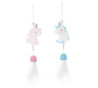 LOORGVEL 2Pcs Creative Unicorn Wind Chimes Lightweight Resin Hanging Decor for Home and Garden Easy to Hang Door Wind Bells Friends and Family Random Color