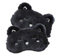LOORGVEL 2Pcs Cute Cartoon Black Cat Sleep Mask Multi-Function Sleeping Eye Mask for Travel and Daily Use Light-Blocking Eye Patch for Better Rest