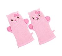 LOORGVEL 2Pcs Cute Cartoon Cat Bath Gloves for Comfortable Body Shower Mitts Large Exfoliating Wash Mitts for Gentle Skin Cleansing and Dead Skin Removal