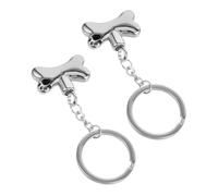 LOORGVEL 2pcs Dog Bone Shape Pet Urns Pendant Keychain for Ashes Titanium Steel Cremation Jewelry with Leak-resistant Seal Memorial Keepsake for Dogs and Pets