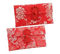 LOORGVEL 2Pcs Embroidered Red Packet Money Bag Chinese Style Decorative Red Envelope for New Year Celebrations and Wedding Spring Festival Pouch Random Style