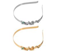 LOORGVEL 2PCS Gold and Silver Snake Headbands for Women - Thin Metal Serpent Hairbands with Rhinestones - Wedding Tiara and Evening Hair Styling Accessories for Special Occasions