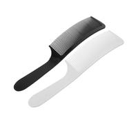 LOORGVEL 2Pcs Hair Clipper Comb Set Curved and Flat Top Design for Barbers and Home Use Black and White Professional Haircut Combs for Mens Styling and Curly Hair Detangling