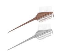 LOORGVEL 2pcs Hair Dye Applicator Brushes for Salon Use Dual-color Hair Coloring Tools with Flexible Stiff Bristles Easy Dye Application and Scalp Cleaning Combs