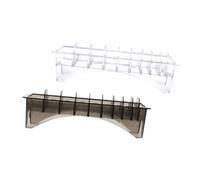 LOORGVEL 2pcs Hair Tool Organizer Box Compact Clipper Guard Holder Case for Barbershop and Home Use Transparent and Black Hair Accessory Storage Secure Limit Comb Keeper for Workstations