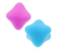 LOORGVEL 2pcs Hexagonal Finger Therapy Balls for Hand Exercise Adults Silicone Massage Grip Balls for Finger Training and Stress Relief Home Fitness Massage Tool in Blue and Purple