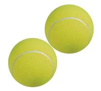 LOORGVEL 2Pcs Inflatable Rubber Tennis Balls with Gas Needle Large Outdoor Pet Balls for Dogs and Soft Flannel Surface for Comfortable Play