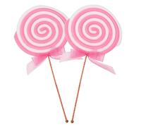 LOORGVEL 2pcs Large Simulation Lollipop Props Bright Red Rounded Candy Photo Studio Decorations Party Photo Prop Craft DIY Scene Adornments Safe