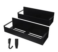 LOORGVEL 2pcs Magnetic Refrigerator Organizer Bin, Spice Tray Hanging Rack for Kitchen Fridge Side Storage, Space Saving Removable Shelf for Condiment and Jars