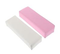LOORGVEL 2Pcs Manicure Hand Rests Nail Art Pillows Durable Leather Cushions for Nail Training and Beauty Table Use Comfortable Manicure Accessories White and Pink