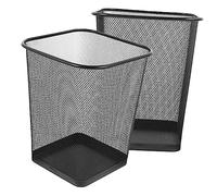 LOORGVEL 2pcs Metal Wire Trash Basket Sturdy Square Garbage Containers for Kitchen Bathroom Bedroom Iron Mesh Waste Bins Modern Household Rubbish Holders