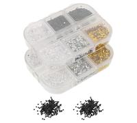 LOORGVEL 2pcs Mini Dot Glitter Nail Art Sequins with 6 Compartments Colorful Nail Charms for Manicure Suitable for Salon and Personal Use