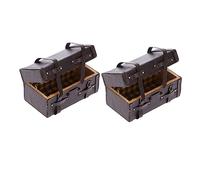 LOORGVEL 2Pcs Miniature Leather Suitcase Ornaments Durable Mini House Furniture Decor Vintage Style Dollhouse Accessories for Crafting and Display