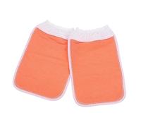 LOORGVEL 2pcs Orange Exfoliating Bath Gloves with Convenient Mitten Design, Plastic Material for Body Scrubbing and Stimulating Circulation, for Shower and Bathing