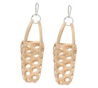 LOORGVEL 2PCS Parrot Foraging Basket Bite-resistant Bird Feeding with Hanging Hook for Vegetables Fruits Practical Chewing Basket for Birds