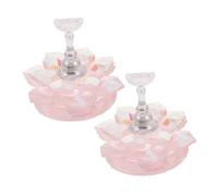 LOORGVEL 2pcs Pink Cherry Blossom Magnetic Nail Tip Holders Nail Art Display Stands Fingernail Practice Bases for Diy Manicure and False Painting Kit