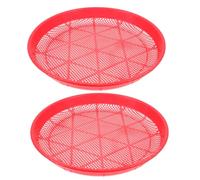 LOORGVEL 2pcs Plastic Grain Drying Dustpan with Mesh Sieve Rice Sifter for Farm and Kitchen Use Ergonomic Handle Efficient Water Drainage Multi-Purpose Food and Grain Sifter