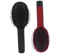 LOORGVEL 2Pcs Portable Diversion Hair Brush Secret Storage Comb with Hollow Design Multi Purpose Plastic Comb for Cash Jewelry Pills Key Safe Keeping Small Red Black