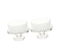 LOORGVEL 2pcs Portable Facial Washing Brushes Soft Bristle Face Cleansing Tools for Deep Cleaning and Gentle Massage Skin-friendly Manual Scrubber for Radiant Elastic Skin White