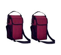 LOORGVEL 2pcs Portable Insulated Picnic Lunch Bags Large Capacity Oxford Cloth Thermal Cooler Tote with Aluminum Foil Lining and Side Mesh Pockets for Outdoor Camping and Barbecue