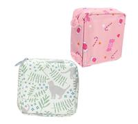 LOORGVEL 2Pcs Portable Sanitary Holder with Classic Zipper Cute Sanitary Pad Pouches for Daily Use Compact Period Bag for Secure and Discreet Storage Feminine Design with Fine Workmanship
