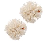 LOORGVEL 2pcs Ramie Shower Scrubber Balls with Lanyard Soft Exfoliating Bath Loofahs for Gentle Body Cleansing Rich Mesh Poufs for Dirt Removal and Reduced Shower Gel Usage