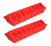 LOORGVEL 2PCS Red Pigeon Cage Feeding Trough Anti-spill Plastic Bird Food Box for Small Birds Parrots and Pigeons Easy to Clean and Bite Resistant