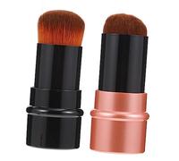 LOORGVEL 2pcs Retractable Foundation Brush Portable Mushroom Design Makeup Applicator for Liquid and Powder Ergonomic Handle for Easy Blending for Face Makeup and Cosmetics