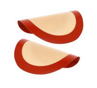 LOORGVEL 2pcs Round Silicone Baking Mats Non-Stick Oven Liners Heat Resistant Reusable Fryer Liners Food-Grade Silicone for Pizza Microwave Oven Use