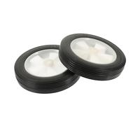 LOORGVEL 2pcs Silent Solid Rubber Casters Lawnmower Wheels Replacement for Grill Cart Hand Truck Outdoor Folding Trolley Load Bearing with Smooth Rotation