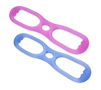 LOORGVEL 2pcs Silicone Muscle Resistance Bands Word Chest Developer for Yoga and Fitness Workouts Blue Purple Compact Durable Body Building Tool for Men and Women