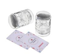 LOORGVEL 2pcs Silicone Nail Stamper Clear Soft Jelly French Tip Nail Stamp Tools for DIY Manicure Home Salon Portable and Easy to Use
