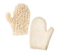 LOORGVEL 2pcs Sisal Bathing Gloves Exfoliating Scrubbing Mitts for Body Cleansing and Pore Unclogging Skin Care Accessories to Remove Dead Skin and Promote Circulation