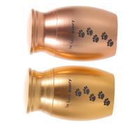 LOORGVEL 2pcs Small Metal Pet Memorial Urns with Paw Print Design Puppy Cremation Keepsake Boxes for Dog Ashes Compact Dog Memorial Urns for Long-term Tribute and Emotional Comfort