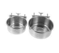 LOORGVEL 2pcs Stainless Steel Dog Bowl Multi-function Hanging Pet Bowl Large Capacity for Puppy and Adult Dogs Convenient for Indoor and Outdoor Use