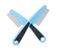 LOORGVEL 2pcs Stainless Steel Fine Comb for Adults Pets Durable Dandruff Scalp Tool with Ergonomic Handle Professional Hair Pick for Gentle Detangling and Build Up Removal