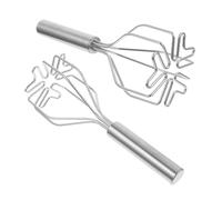 LOORGVEL 2pcs Stainless Steel Potato Masher Handheld Vegetable Smasher with Ergonomic Grip for Easy Mashing of Potatoes and Food Compact Kitchen Tool