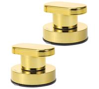 LOORGVEL 2pcs Strong Suction Cup Grab Bars Small Gold Non-Drill Bathroom Safety Handles for Shower and Bathtub Rails, Stick-on Grab Rails for Elderly Mobility and Support