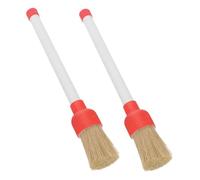LOORGVEL 2pcs Tire Dressing Brush with Soft Round Head Bristles Ergonomic Car Cleaning Applicator for Tire Waxing and Shine Nonabrasive Paint Friendly Detailing Tool for Cars